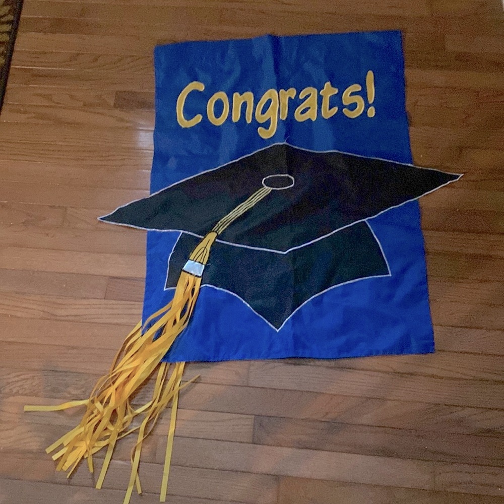 Congrats Grad Nylon Banner, Slot at Top for Bar to Hang